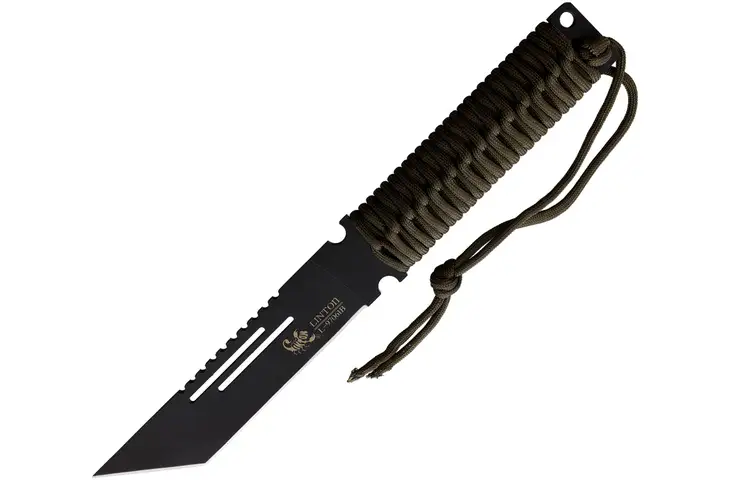 Linton Cutlery 12.25in Fixed Blade Black Knife L97061B w/ Free Shipping